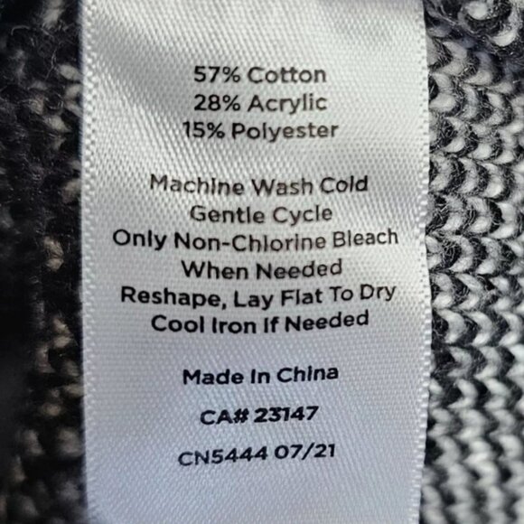 Talbots Womens Cardigan/Coatigan Black White Open Sweater Jacket Checkered SZMP - Picture 11 of 11